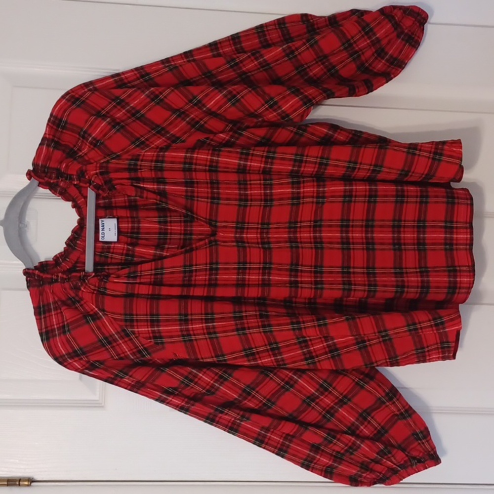 Old Navy Red Tartan Plaid Blouse